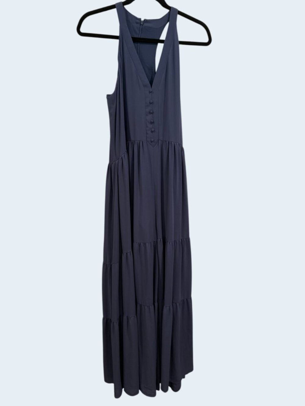 BCBGMAXAZRIA Harvie Racerback Culottes Wide Leg Maxi DressJumpsuit Blue Small - Picture 5 of 6
